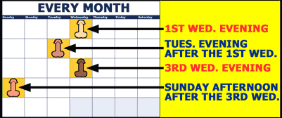 A visual image of our every-month calendar
