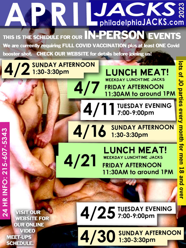 Philadelphia Jacks safe sex parties for men! Party flier